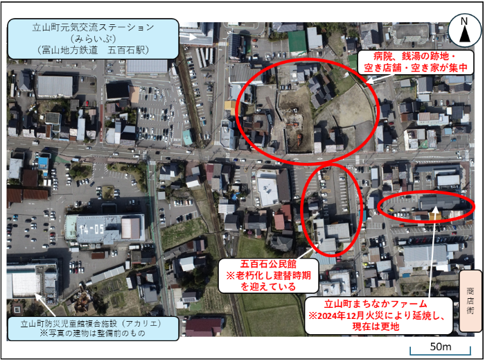 五百石駅周辺の現状(航空写真)