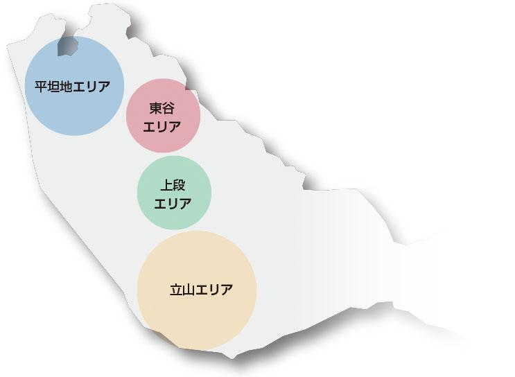 立山町エリアの位置図