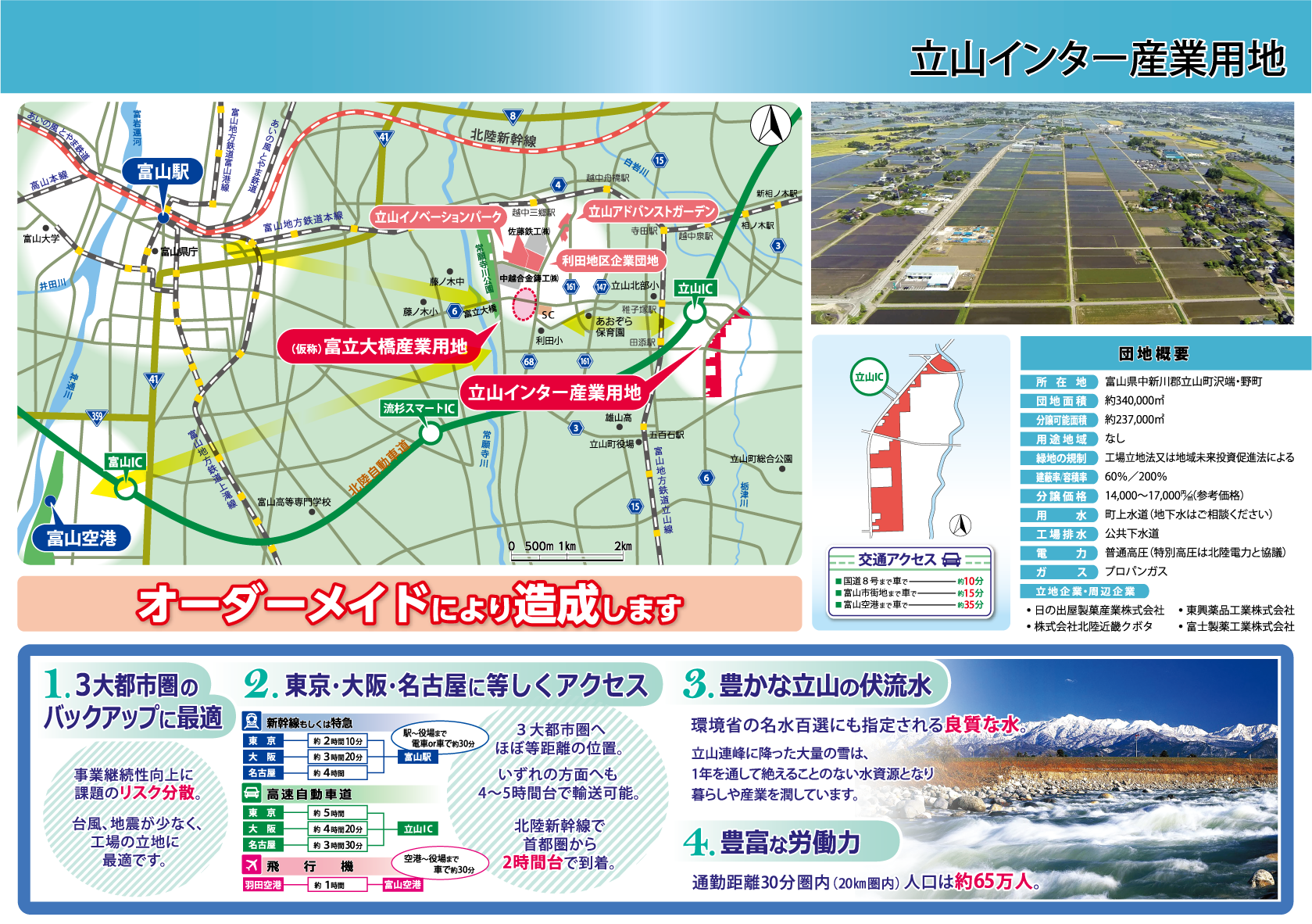 富山県立山町企業立地ガイドのパンフレットR5中面
